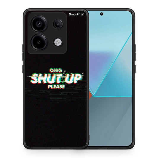 Θήκη Xiaomi Redmi Note 13 Pro 5G OMG ShutUp από τη Smartfits με σχέδιο στο πίσω μέρος και μαύρο περίβλημα | Xiaomi Redmi Note 13 Pro 5G OMG ShutUp case with colorful back and black bezels