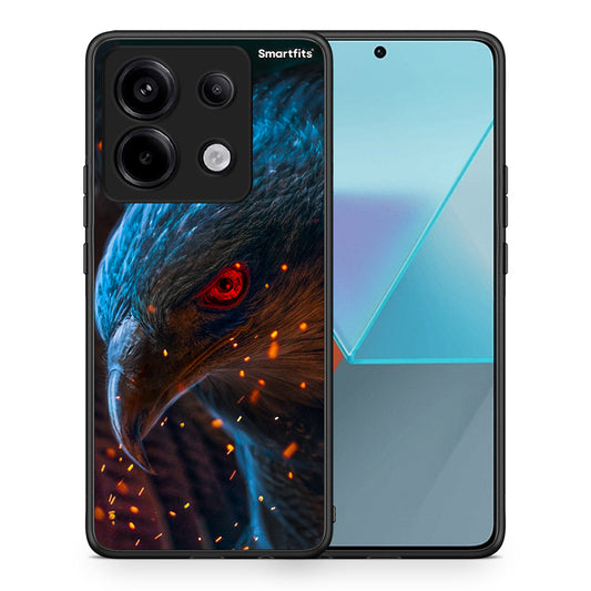 Θήκη Xiaomi Redmi Note 13 Pro 5G Eagle PopArt από τη Smartfits με σχέδιο στο πίσω μέρος και μαύρο περίβλημα | Xiaomi Redmi Note 13 Pro 5G Eagle PopArt case with colorful back and black bezels