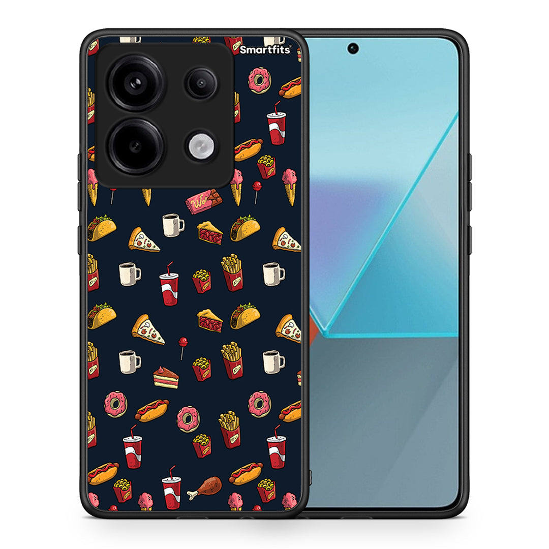 Θήκη Xiaomi Redmi Note 13 Pro 5G Hungry Random από τη Smartfits με σχέδιο στο πίσω μέρος και μαύρο περίβλημα | Xiaomi Redmi Note 13 Pro 5G Hungry Random case with colorful back and black bezels