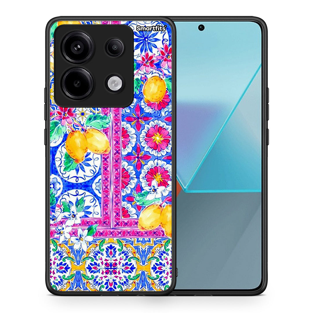 Θήκη Xiaomi Redmi Note 13 Pro 5G Retro Spring από τη Smartfits με σχέδιο στο πίσω μέρος και μαύρο περίβλημα | Xiaomi Redmi Note 13 Pro 5G Retro Spring case with colorful back and black bezels