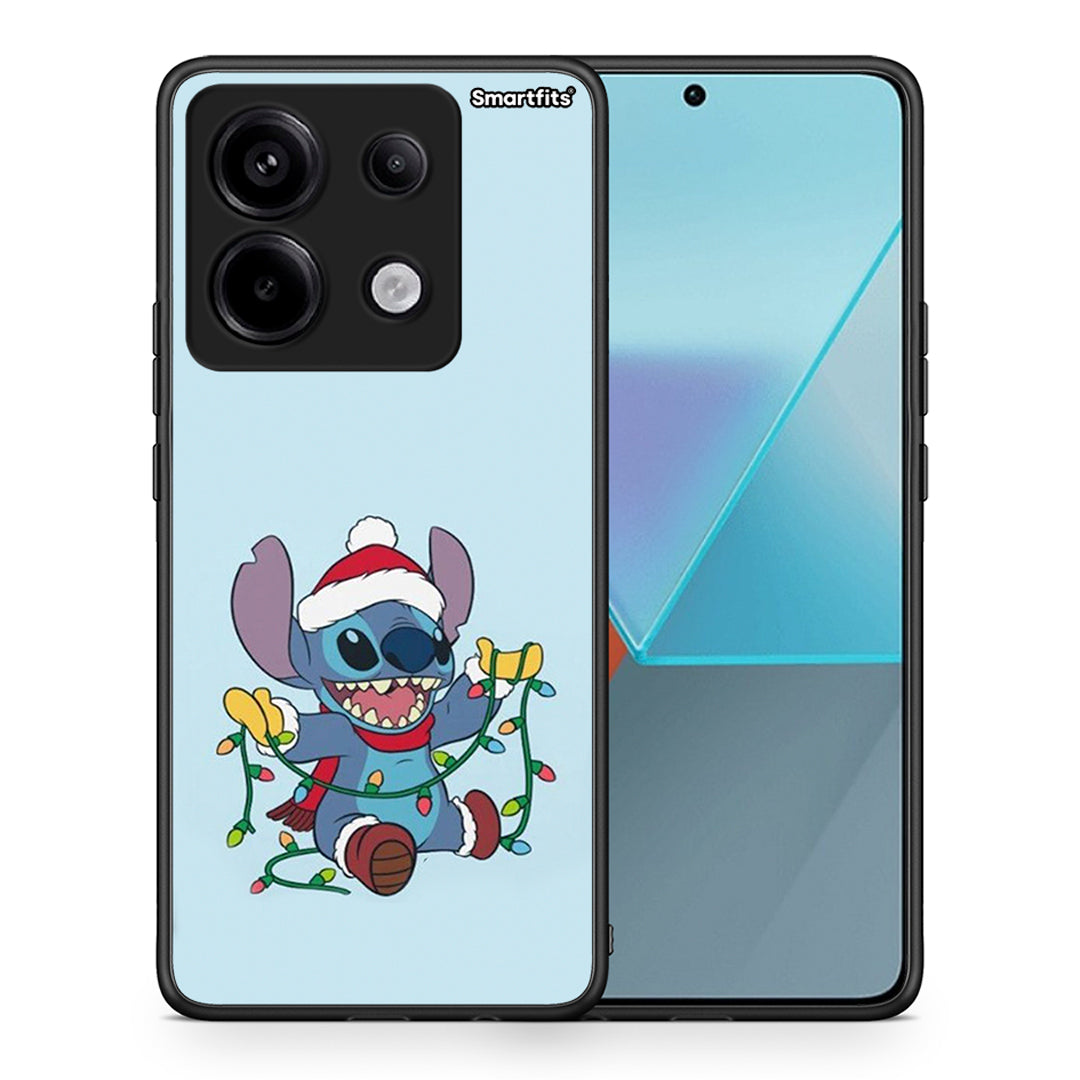 Θήκη Xiaomi Redmi Note 13 Pro 5G Santa Stich από τη Smartfits με σχέδιο στο πίσω μέρος και μαύρο περίβλημα | Xiaomi Redmi Note 13 Pro 5G Santa Stich case with colorful back and black bezels