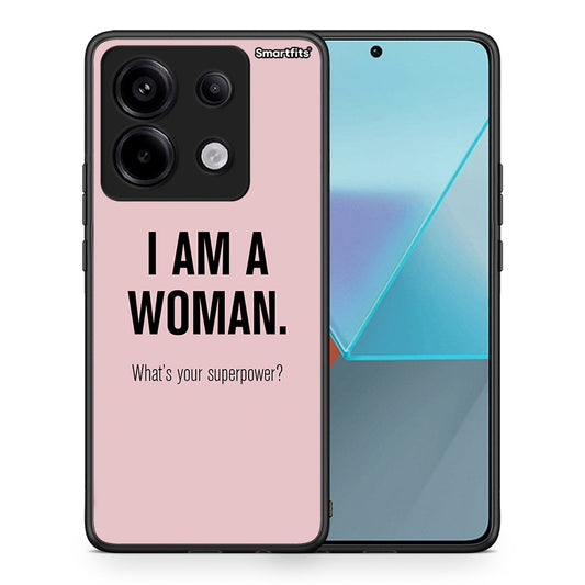 Θήκη Xiaomi Redmi Note 13 Pro 5G Superpower Woman από τη Smartfits με σχέδιο στο πίσω μέρος και μαύρο περίβλημα | Xiaomi Redmi Note 13 Pro 5G Superpower Woman case with colorful back and black bezels