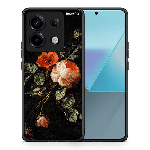 Θήκη Xiaomi Redmi Note 13 Pro 5G Vintage Roses από τη Smartfits με σχέδιο στο πίσω μέρος και μαύρο περίβλημα | Xiaomi Redmi Note 13 Pro 5G Vintage Roses case with colorful back and black bezels
