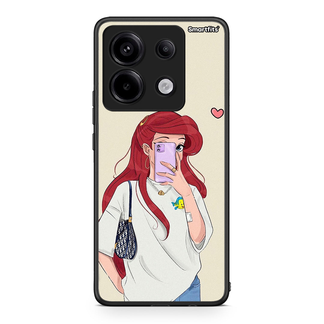 Xiaomi Redmi Note 13 Pro 5G Walking Mermaid Θήκη από τη Smartfits με σχέδιο στο πίσω μέρος και μαύρο περίβλημα | Smartphone case with colorful back and black bezels by Smartfits