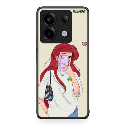 Xiaomi Redmi Note 13 Pro 5G Walking Mermaid Θήκη από τη Smartfits με σχέδιο στο πίσω μέρος και μαύρο περίβλημα | Smartphone case with colorful back and black bezels by Smartfits