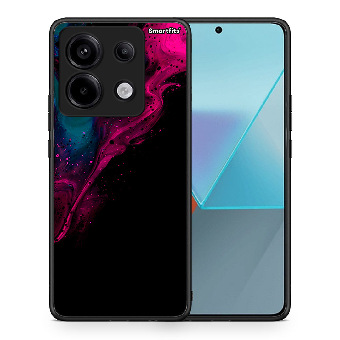 Θήκη Xiaomi Redmi Note 13 Pro 5G Pink Black Watercolor από τη Smartfits με σχέδιο στο πίσω μέρος και μαύρο περίβλημα | Xiaomi Redmi Note 13 Pro 5G Pink Black Watercolor case with colorful back and black bezels