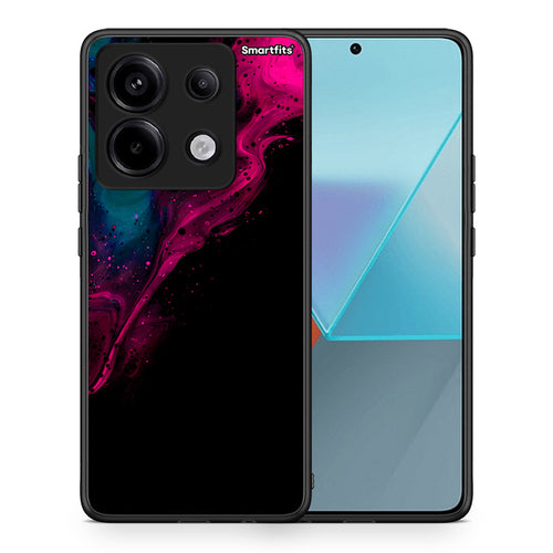 Θήκη Xiaomi Redmi Note 13 Pro 5G Pink Black Watercolor από τη Smartfits με σχέδιο στο πίσω μέρος και μαύρο περίβλημα | Xiaomi Redmi Note 13 Pro 5G Pink Black Watercolor case with colorful back and black bezels