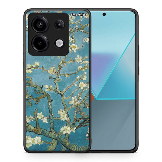 Θήκη Xiaomi Redmi Note 13 Pro 5G White Blossoms από τη Smartfits με σχέδιο στο πίσω μέρος και μαύρο περίβλημα | Xiaomi Redmi Note 13 Pro 5G White Blossoms case with colorful back and black bezels