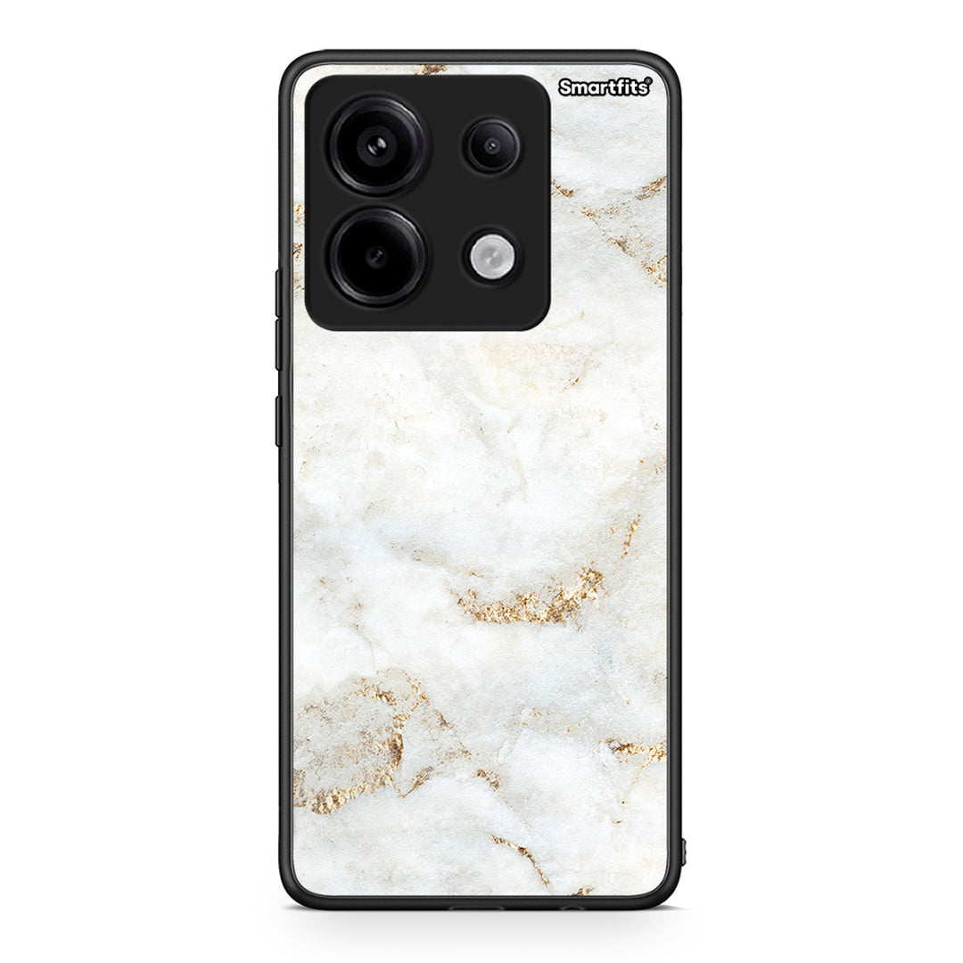 Xiaomi Redmi Note 13 Pro 5G White Gold Marble θήκη από τη Smartfits με σχέδιο στο πίσω μέρος και μαύρο περίβλημα | Smartphone case with colorful back and black bezels by Smartfits