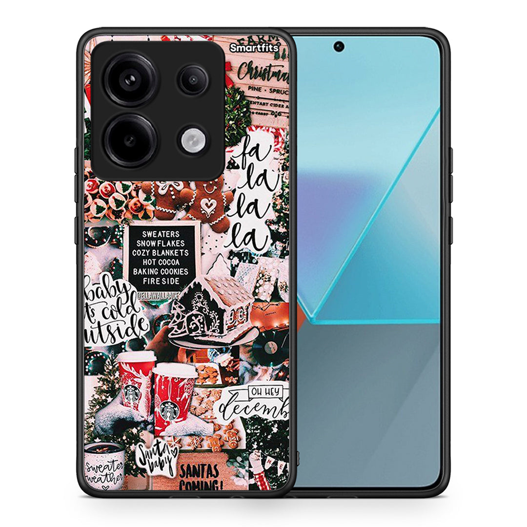 Θήκη Xiaomi Redmi Note 13 Pro 5G Xmas Habbits από τη Smartfits με σχέδιο στο πίσω μέρος και μαύρο περίβλημα | Xiaomi Redmi Note 13 Pro 5G Xmas Habbits case with colorful back and black bezels