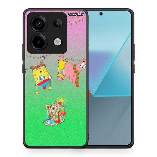 Θήκη Xiaomi Redmi Note 13 Pro 5G Xmas Lights από τη Smartfits με σχέδιο στο πίσω μέρος και μαύρο περίβλημα | Xiaomi Redmi Note 13 Pro 5G Xmas Lights case with colorful back and black bezels