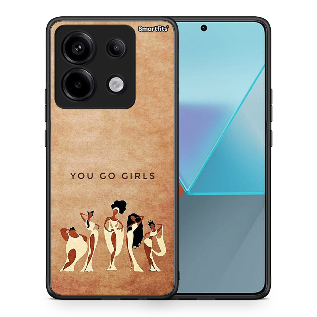 Θήκη Xiaomi Redmi Note 13 Pro 5G You Go Girl από τη Smartfits με σχέδιο στο πίσω μέρος και μαύρο περίβλημα | Xiaomi Redmi Note 13 Pro 5G You Go Girl case with colorful back and black bezels