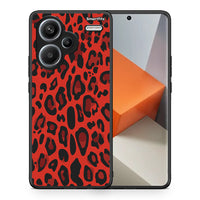 Thumbnail for Θήκη Xiaomi Redmi Note 13 Pro Plus 5G Red Leopard Animal από τη Smartfits με σχέδιο στο πίσω μέρος και μαύρο περίβλημα | Xiaomi Redmi Note 13 Pro Plus 5G Red Leopard Animal case with colorful back and black bezels