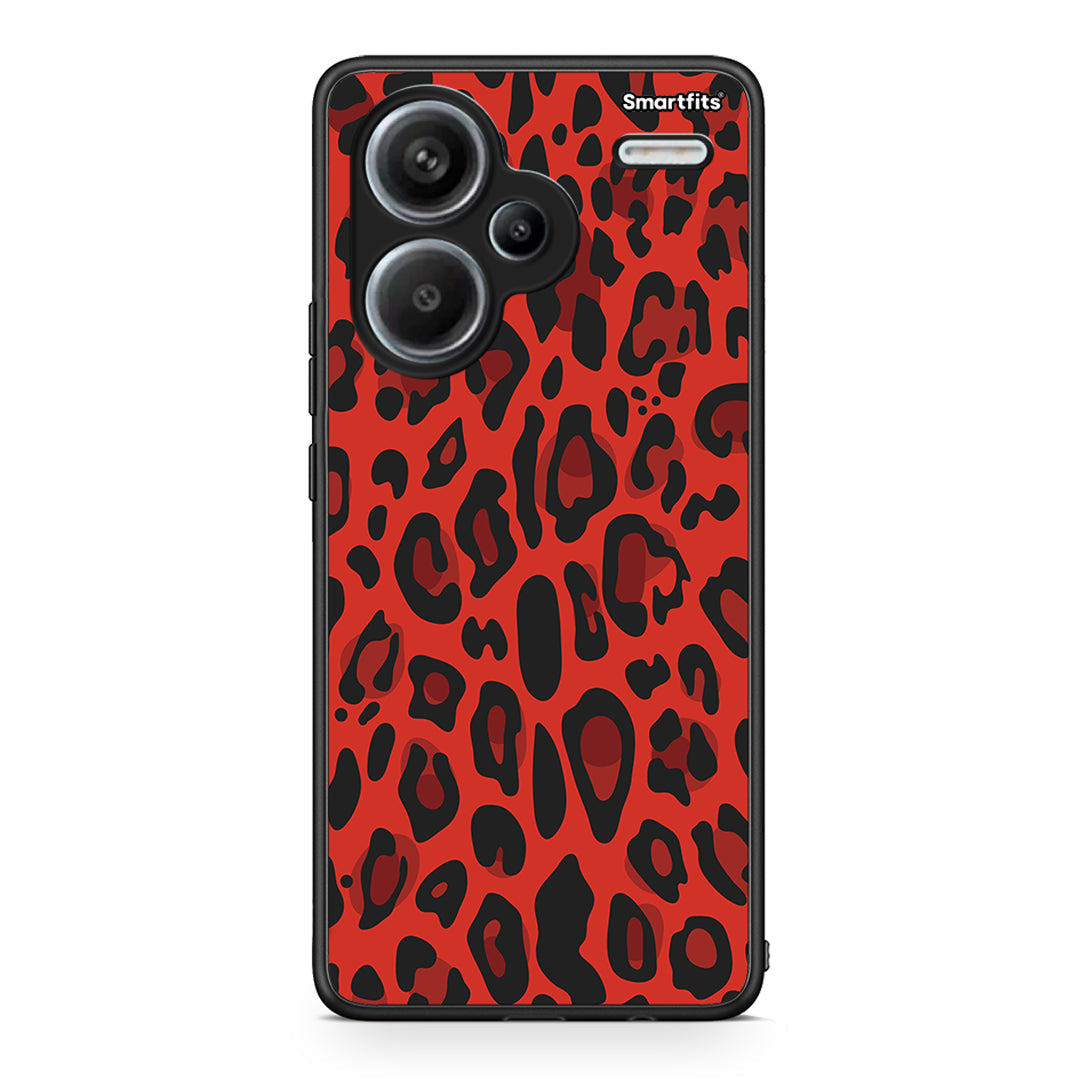 4 - Xiaomi Redmi Note 13 Pro Plus 5G Red Leopard Animal case, cover, bumper