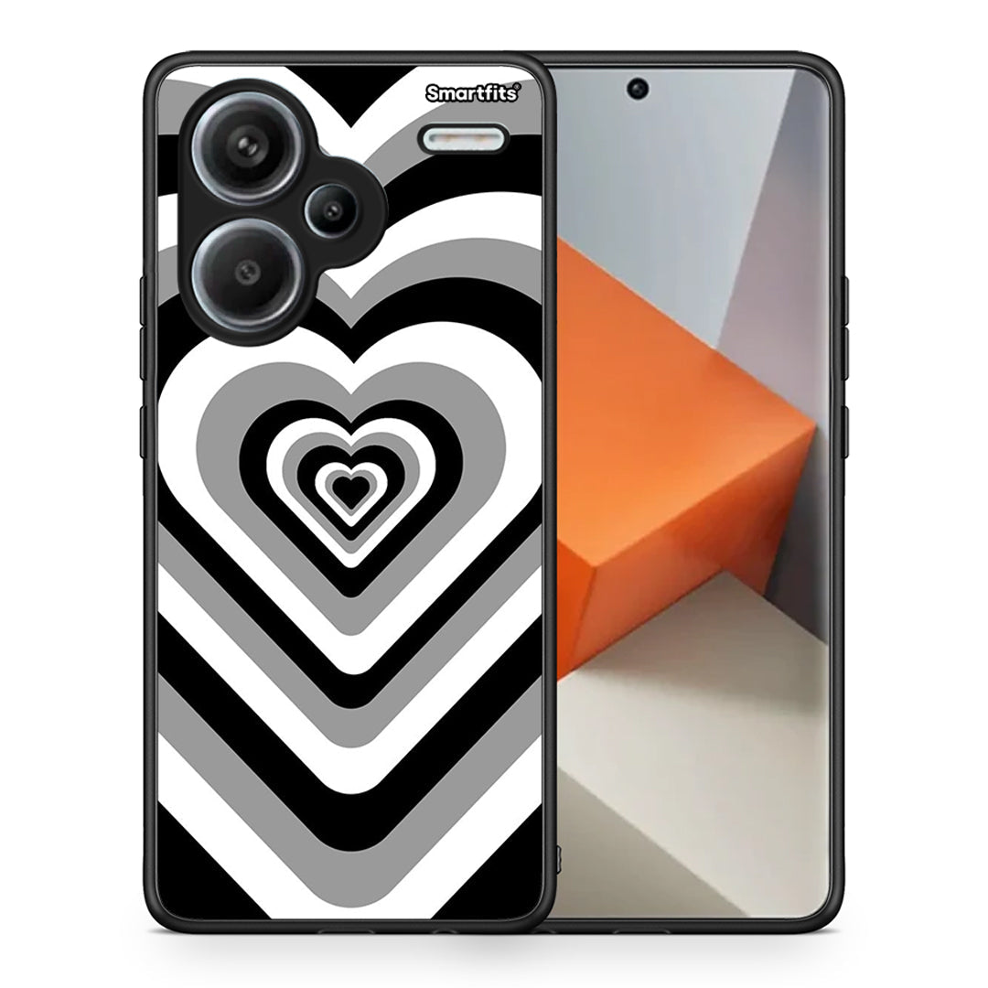 Θήκη Xiaomi Redmi Note 13 Pro Plus 5G Black Hearts από τη Smartfits με σχέδιο στο πίσω μέρος και μαύρο περίβλημα | Xiaomi Redmi Note 13 Pro Plus 5G Black Hearts case with colorful back and black bezels