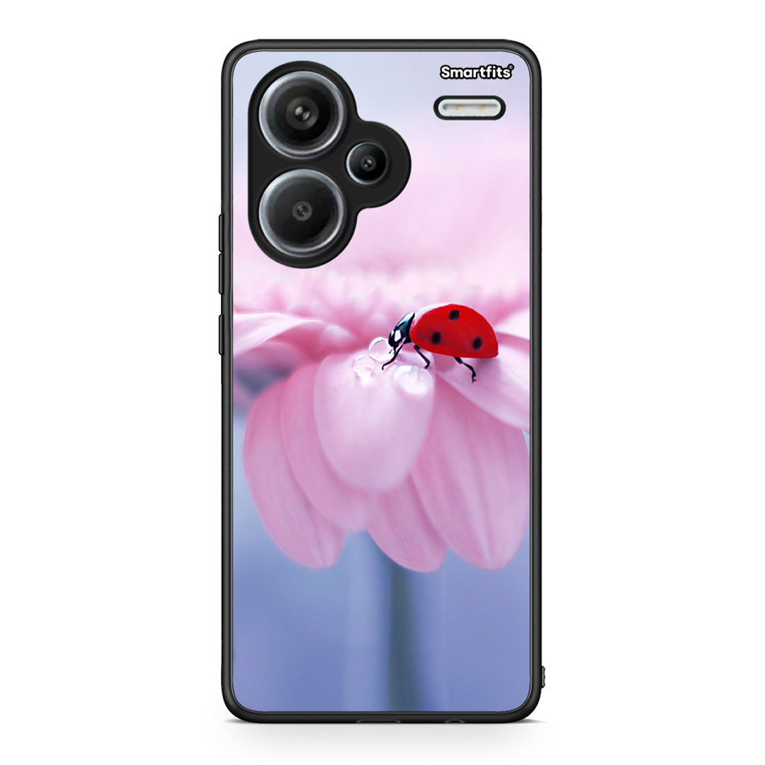 Xiaomi Redmi Note 13 Pro Plus 5G Ladybug Flower θήκη από τη Smartfits με σχέδιο στο πίσω μέρος και μαύρο περίβλημα | Smartphone case with colorful back and black bezels by Smartfits