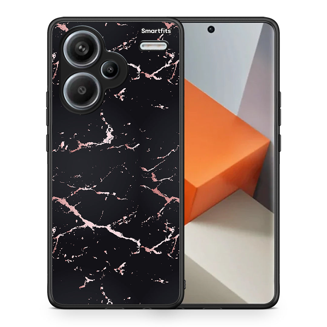 Θήκη Xiaomi Redmi Note 13 Pro Plus 5G Black Rosegold Marble από τη Smartfits με σχέδιο στο πίσω μέρος και μαύρο περίβλημα | Xiaomi Redmi Note 13 Pro Plus 5G Black Rosegold Marble case with colorful back and black bezels