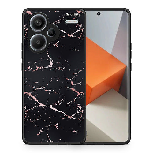 Θήκη Xiaomi Redmi Note 13 Pro Plus 5G Black Rosegold Marble από τη Smartfits με σχέδιο στο πίσω μέρος και μαύρο περίβλημα | Xiaomi Redmi Note 13 Pro Plus 5G Black Rosegold Marble case with colorful back and black bezels