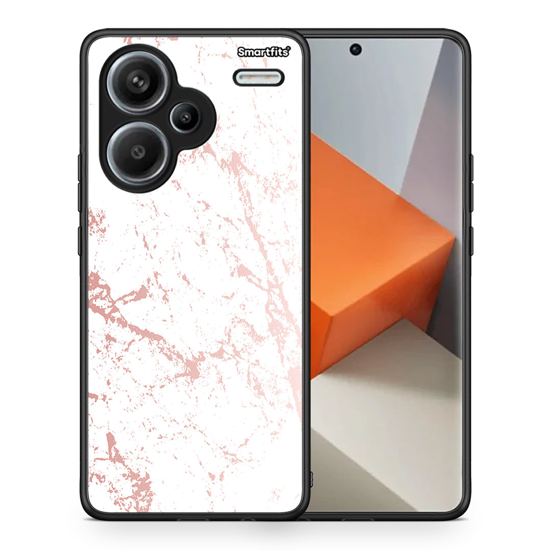 Θήκη Xiaomi Redmi Note 13 Pro Plus 5G Pink Splash Marble από τη Smartfits με σχέδιο στο πίσω μέρος και μαύρο περίβλημα | Xiaomi Redmi Note 13 Pro Plus 5G Pink Splash Marble case with colorful back and black bezels