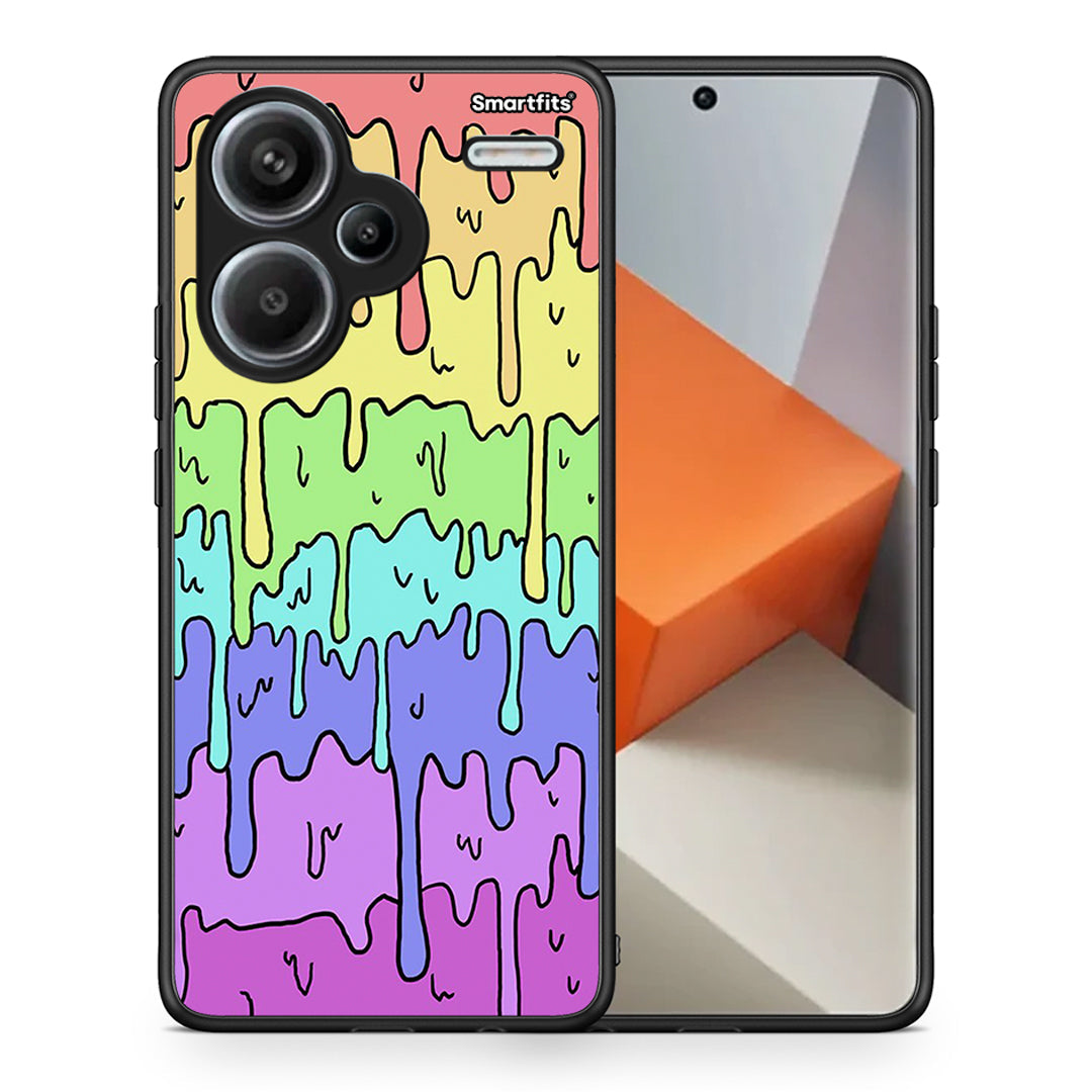 Θήκη Xiaomi Redmi Note 13 Pro Plus 5G Melting Rainbow από τη Smartfits με σχέδιο στο πίσω μέρος και μαύρο περίβλημα | Xiaomi Redmi Note 13 Pro Plus 5G Melting Rainbow case with colorful back and black bezels