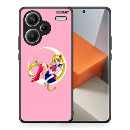 Θήκη Xiaomi Redmi Note 13 Pro Plus 5G Moon Girl από τη Smartfits με σχέδιο στο πίσω μέρος και μαύρο περίβλημα | Xiaomi Redmi Note 13 Pro Plus 5G Moon Girl case with colorful back and black bezels