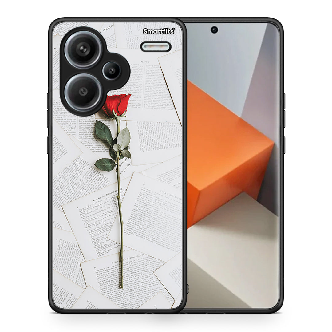 Θήκη Xiaomi Redmi Note 13 Pro Plus 5G Red Rose από τη Smartfits με σχέδιο στο πίσω μέρος και μαύρο περίβλημα | Xiaomi Redmi Note 13 Pro Plus 5G Red Rose case with colorful back and black bezels