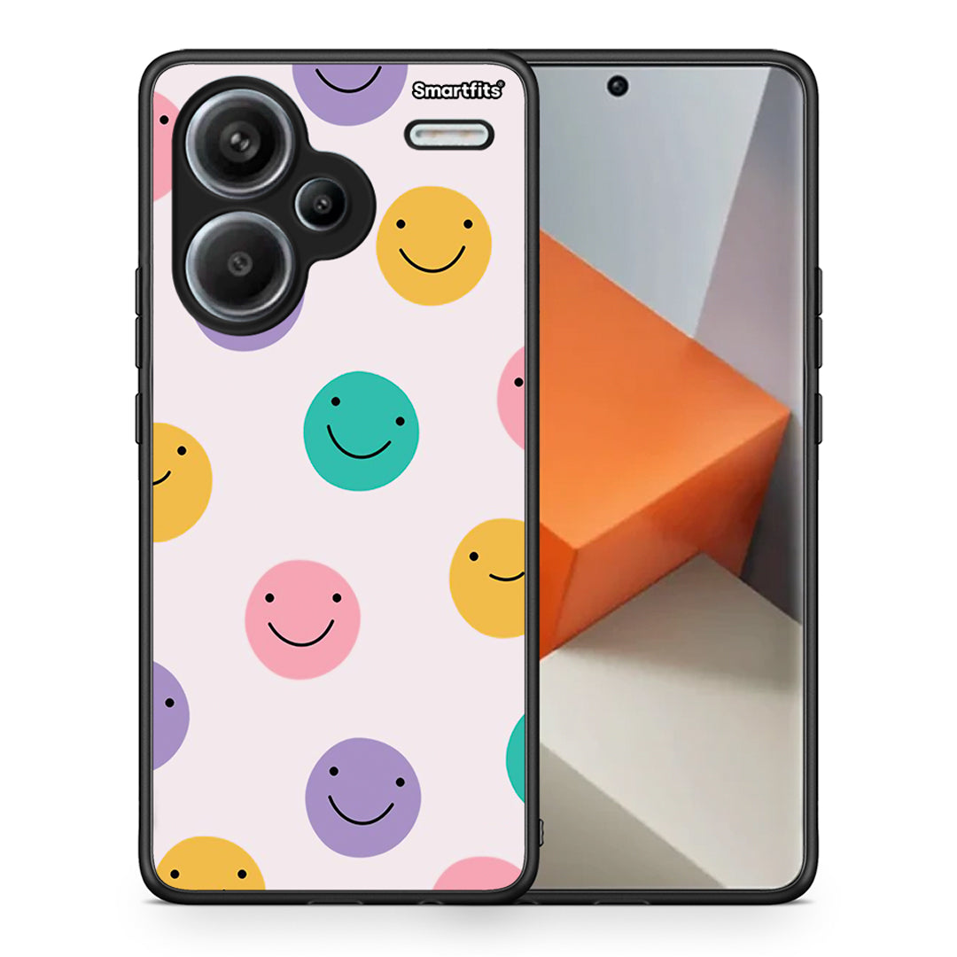 Θήκη Xiaomi Redmi Note 13 Pro Plus 5G Smiley Faces από τη Smartfits με σχέδιο στο πίσω μέρος και μαύρο περίβλημα | Xiaomi Redmi Note 13 Pro Plus 5G Smiley Faces case with colorful back and black bezels