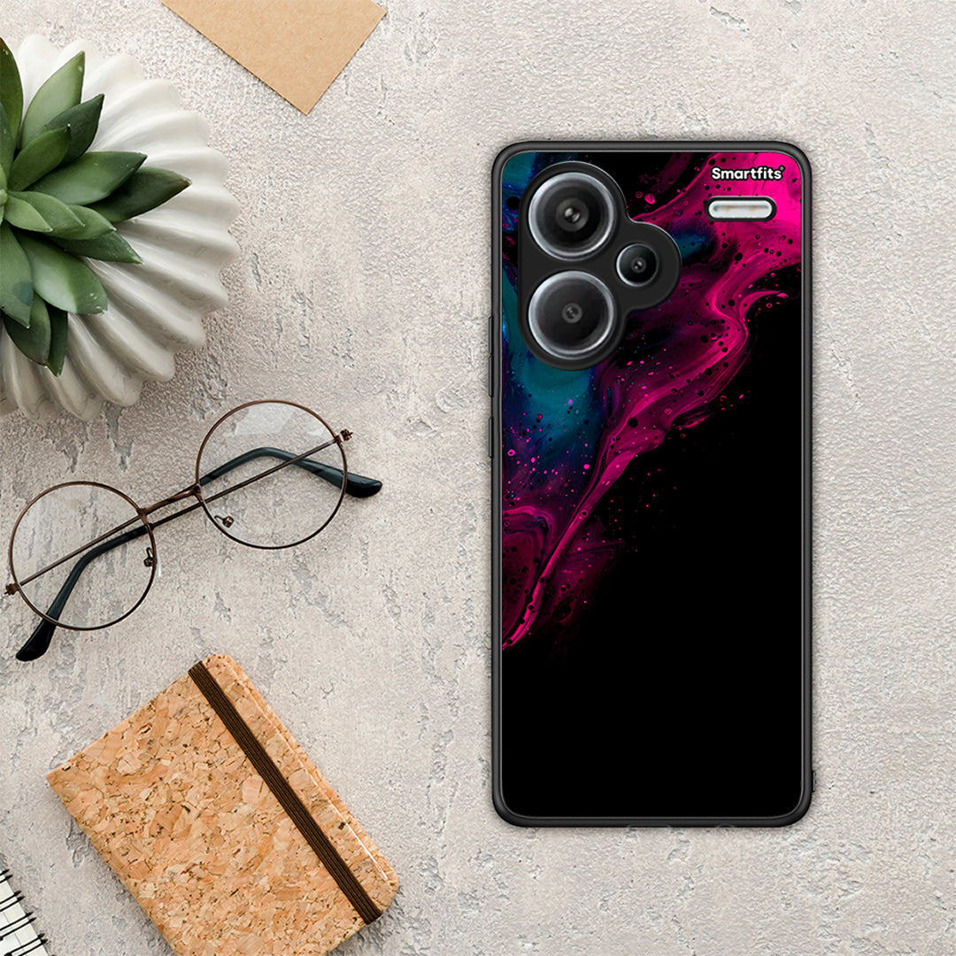 Watercolor Pink Black - Xiaomi Redmi Note 13 Pro Plus 5G θήκη