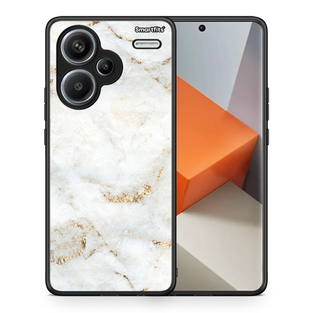 Θήκη Xiaomi Redmi Note 13 Pro Plus 5G White Gold Marble από τη Smartfits με σχέδιο στο πίσω μέρος και μαύρο περίβλημα | Xiaomi Redmi Note 13 Pro Plus 5G White Gold Marble case with colorful back and black bezels