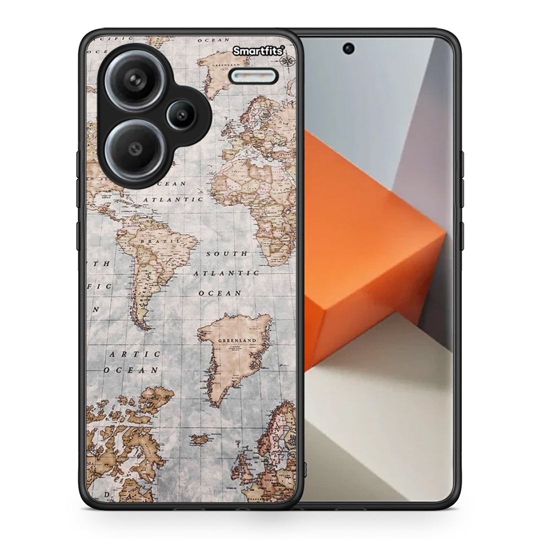 Θήκη Xiaomi Redmi Note 13 Pro Plus 5G Back Cover με Σχέδιο World Map ...