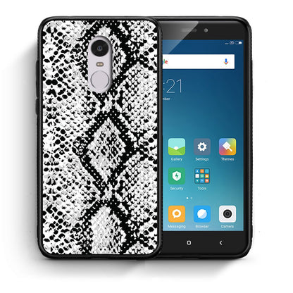 Θήκη Xiaomi Redmi Note 4/4X White Snake Animal από τη Smartfits με σχέδιο στο πίσω μέρος και μαύρο περίβλημα | Xiaomi Redmi Note 4/4X White Snake Animal case with colorful back and black bezels