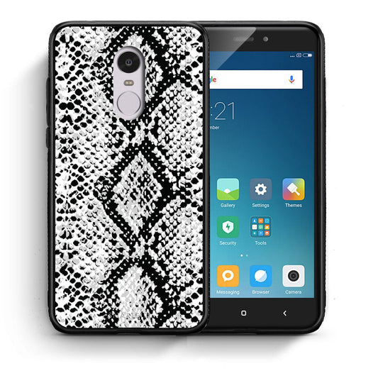 Θήκη Xiaomi Redmi Note 4/4X White Snake Animal από τη Smartfits με σχέδιο στο πίσω μέρος και μαύρο περίβλημα | Xiaomi Redmi Note 4/4X White Snake Animal case with colorful back and black bezels