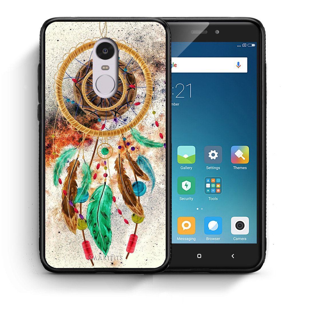 Θήκη Xiaomi Redmi Note 4/4X DreamCatcher Boho από τη Smartfits με σχέδιο στο πίσω μέρος και μαύρο περίβλημα | Xiaomi Redmi Note 4/4X DreamCatcher Boho case with colorful back and black bezels