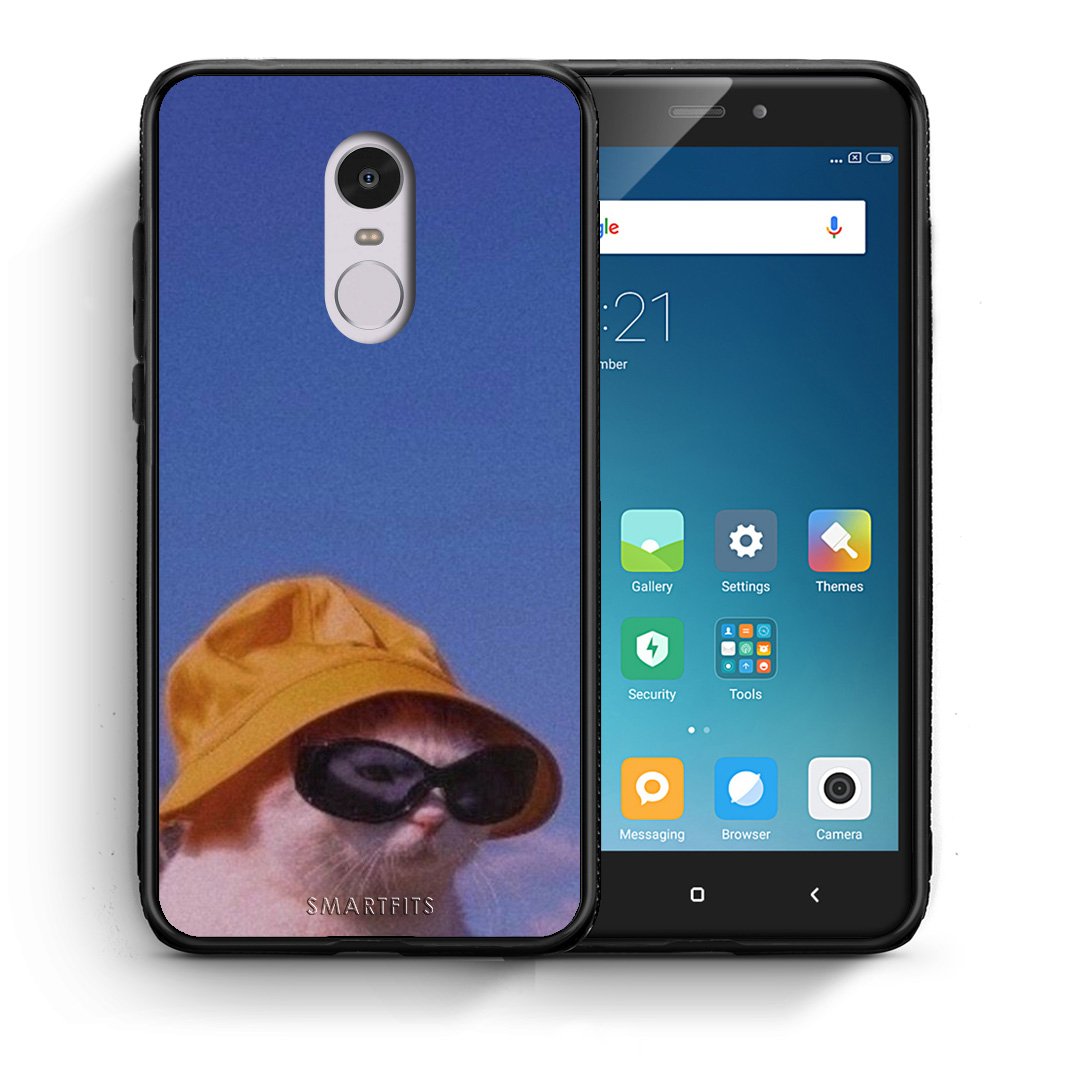 Θήκη Xiaomi Redmi Note 4/4X Cat Diva από τη Smartfits με σχέδιο στο πίσω μέρος και μαύρο περίβλημα | Xiaomi Redmi Note 4/4X Cat Diva case with colorful back and black bezels