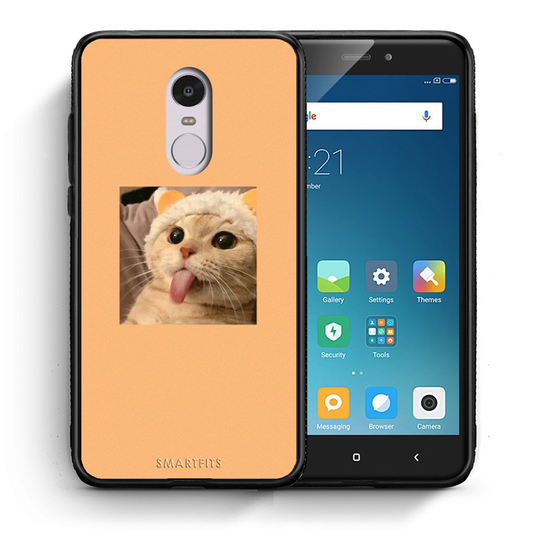 Θήκη Xiaomi Redmi Note 4/4X Cat Tongue από τη Smartfits με σχέδιο στο πίσω μέρος και μαύρο περίβλημα | Xiaomi Redmi Note 4/4X Cat Tongue case with colorful back and black bezels