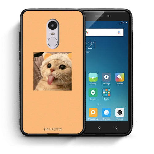 Θήκη Xiaomi Redmi Note 4/4X Cat Tongue από τη Smartfits με σχέδιο στο πίσω μέρος και μαύρο περίβλημα | Xiaomi Redmi Note 4/4X Cat Tongue case with colorful back and black bezels