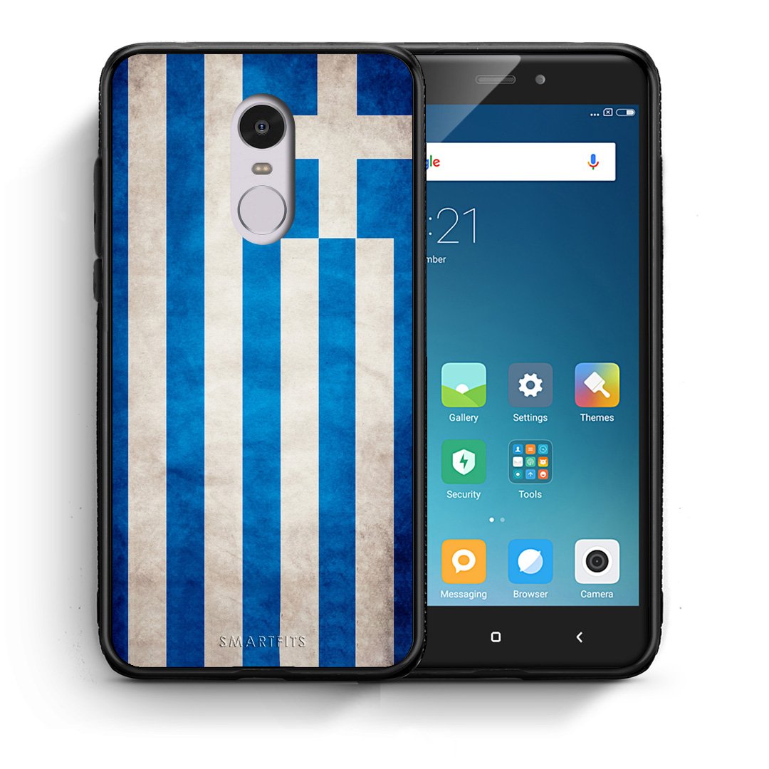 Θήκη Xiaomi Redmi Note 4/4X Greek Flag από τη Smartfits με σχέδιο στο πίσω μέρος και μαύρο περίβλημα | Xiaomi Redmi Note 4/4X Greek Flag case with colorful back and black bezels