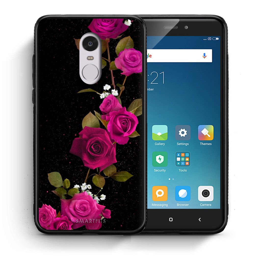 Θήκη Xiaomi Redmi Note 4/4X Red Roses Flower από τη Smartfits με σχέδιο στο πίσω μέρος και μαύρο περίβλημα | Xiaomi Redmi Note 4/4X Red Roses Flower case with colorful back and black bezels