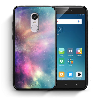 Θήκη Xiaomi Redmi Note 4/4X Rainbow Galaxy από τη Smartfits με σχέδιο στο πίσω μέρος και μαύρο περίβλημα | Xiaomi Redmi Note 4/4X Rainbow Galaxy case with colorful back and black bezels