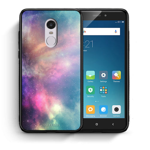 Θήκη Xiaomi Redmi Note 4/4X Rainbow Galaxy από τη Smartfits με σχέδιο στο πίσω μέρος και μαύρο περίβλημα | Xiaomi Redmi Note 4/4X Rainbow Galaxy case with colorful back and black bezels