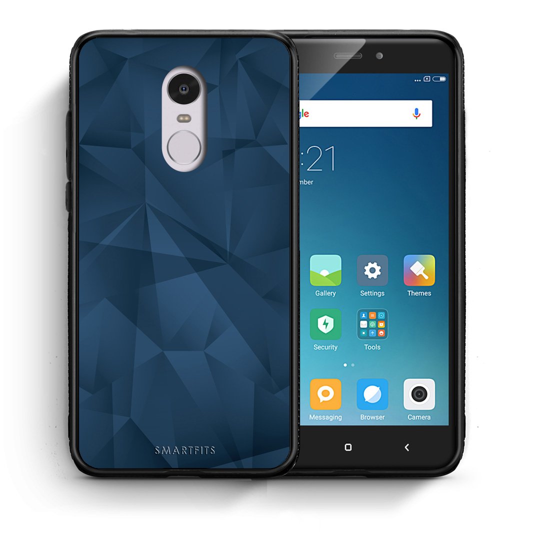 Θήκη Xiaomi Redmi Note 4/4X Blue Abstract Geometric από τη Smartfits με σχέδιο στο πίσω μέρος και μαύρο περίβλημα | Xiaomi Redmi Note 4/4X Blue Abstract Geometric case with colorful back and black bezels