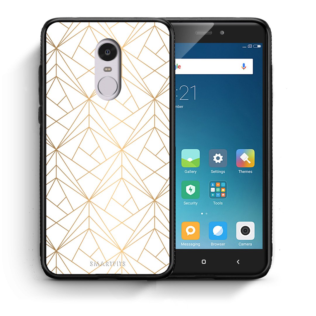 Θήκη Xiaomi Redmi Note 4/4X Luxury White Geometric από τη Smartfits με σχέδιο στο πίσω μέρος και μαύρο περίβλημα | Xiaomi Redmi Note 4/4X Luxury White Geometric case with colorful back and black bezels