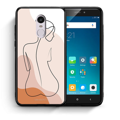Θήκη Xiaomi Redmi Note 4/4X LineArt Woman από τη Smartfits με σχέδιο στο πίσω μέρος και μαύρο περίβλημα | Xiaomi Redmi Note 4/4X LineArt Woman case with colorful back and black bezels