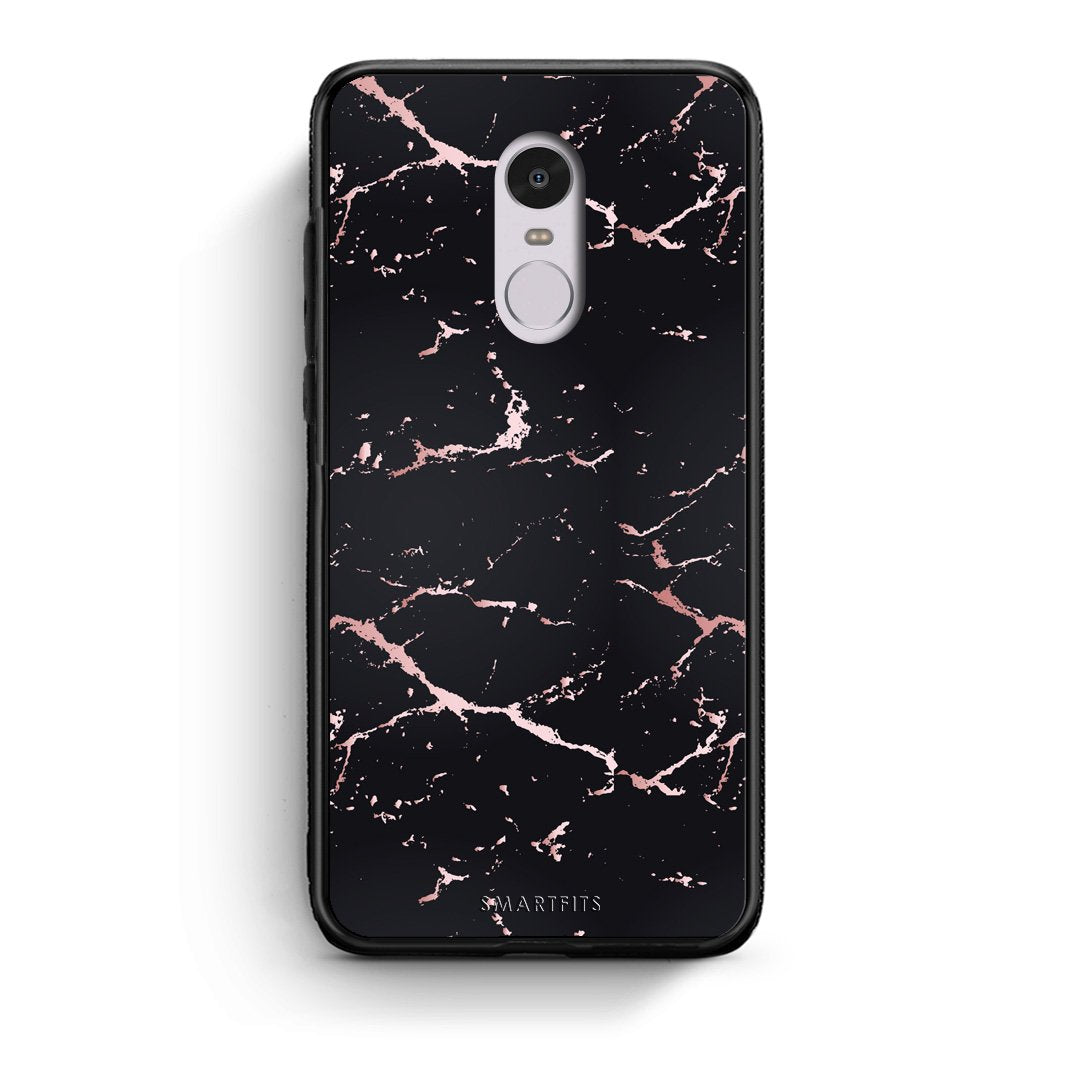 4 - Xiaomi Redmi Note 4/4X Black Rosegold Marble case, cover, bumper