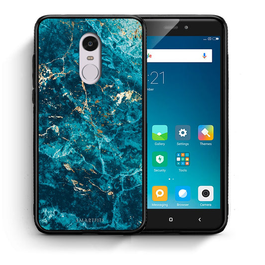 Θήκη Xiaomi Redmi Note 4/4X Marble Blue από τη Smartfits με σχέδιο στο πίσω μέρος και μαύρο περίβλημα | Xiaomi Redmi Note 4/4X Marble Blue case with colorful back and black bezels