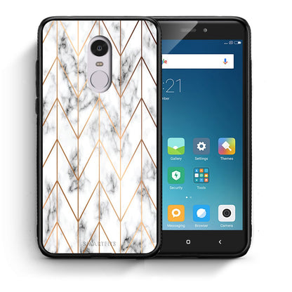 Θήκη Xiaomi Redmi Note 4/4X Gold Geometric Marble από τη Smartfits με σχέδιο στο πίσω μέρος και μαύρο περίβλημα | Xiaomi Redmi Note 4/4X Gold Geometric Marble case with colorful back and black bezels