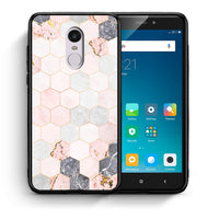 Thumbnail for Θήκη Xiaomi Redmi Note 4/4X Hexagon Pink Marble από τη Smartfits με σχέδιο στο πίσω μέρος και μαύρο περίβλημα | Xiaomi Redmi Note 4/4X Hexagon Pink Marble case with colorful back and black bezels
