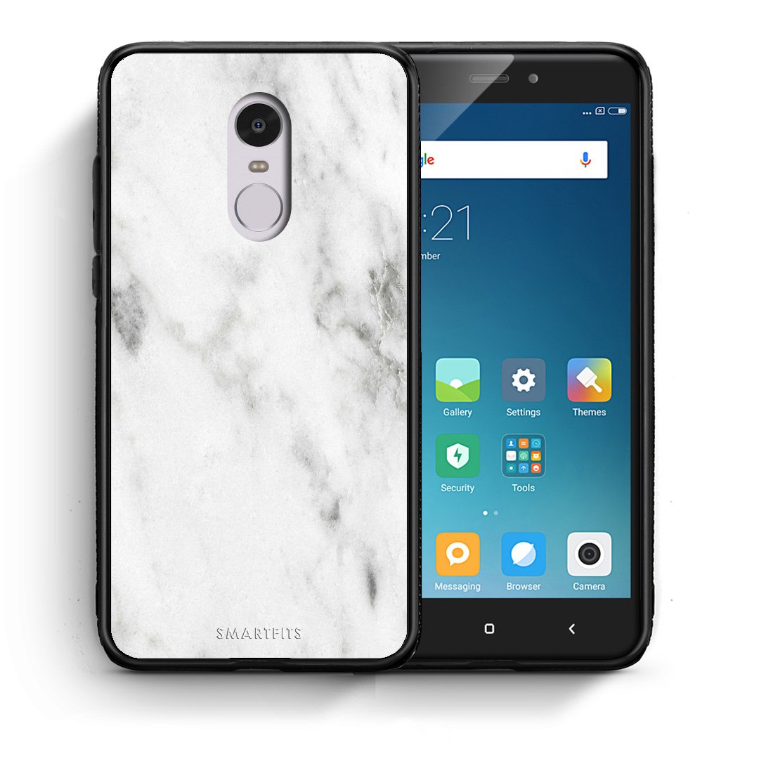 Θήκη Xiaomi Redmi Note 4/4X White Marble από τη Smartfits με σχέδιο στο πίσω μέρος και μαύρο περίβλημα | Xiaomi Redmi Note 4/4X White Marble case with colorful back and black bezels