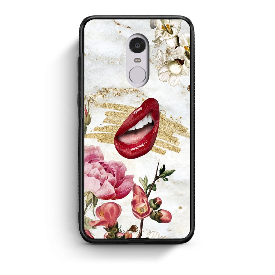 Xiaomi Redmi Note 4/4X Red Lips θήκη από τη Smartfits με σχέδιο στο πίσω μέρος και μαύρο περίβλημα | Smartphone case with colorful back and black bezels by Smartfits