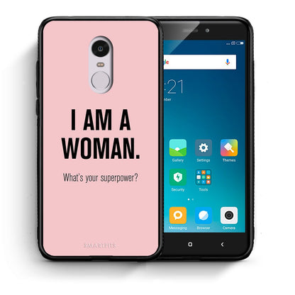 Θήκη Xiaomi Redmi Note 4/4X Superpower Woman από τη Smartfits με σχέδιο στο πίσω μέρος και μαύρο περίβλημα | Xiaomi Redmi Note 4/4X Superpower Woman case with colorful back and black bezels